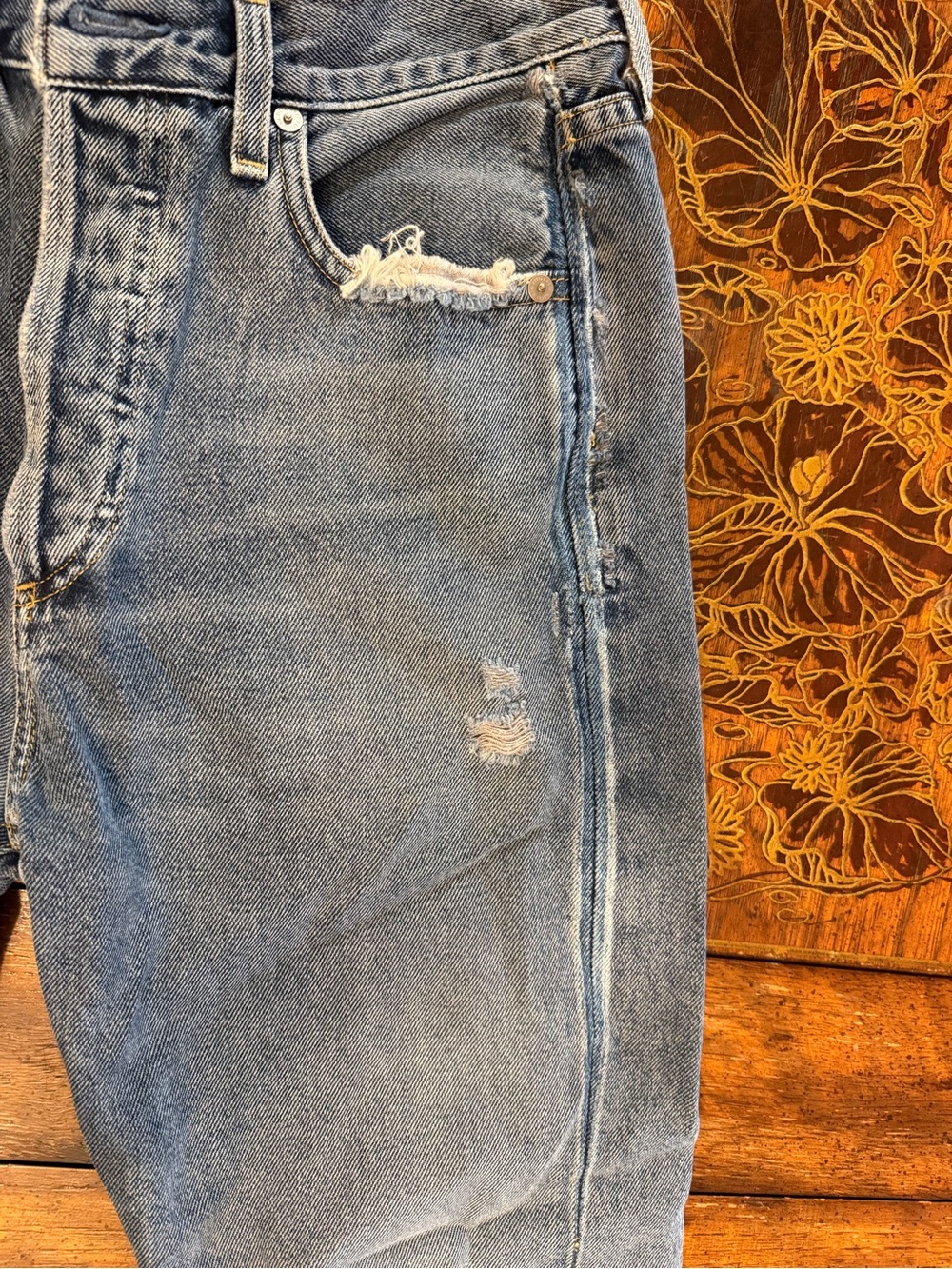 Citizens Of Humanity Light Blue Distressed Ankle Jeans